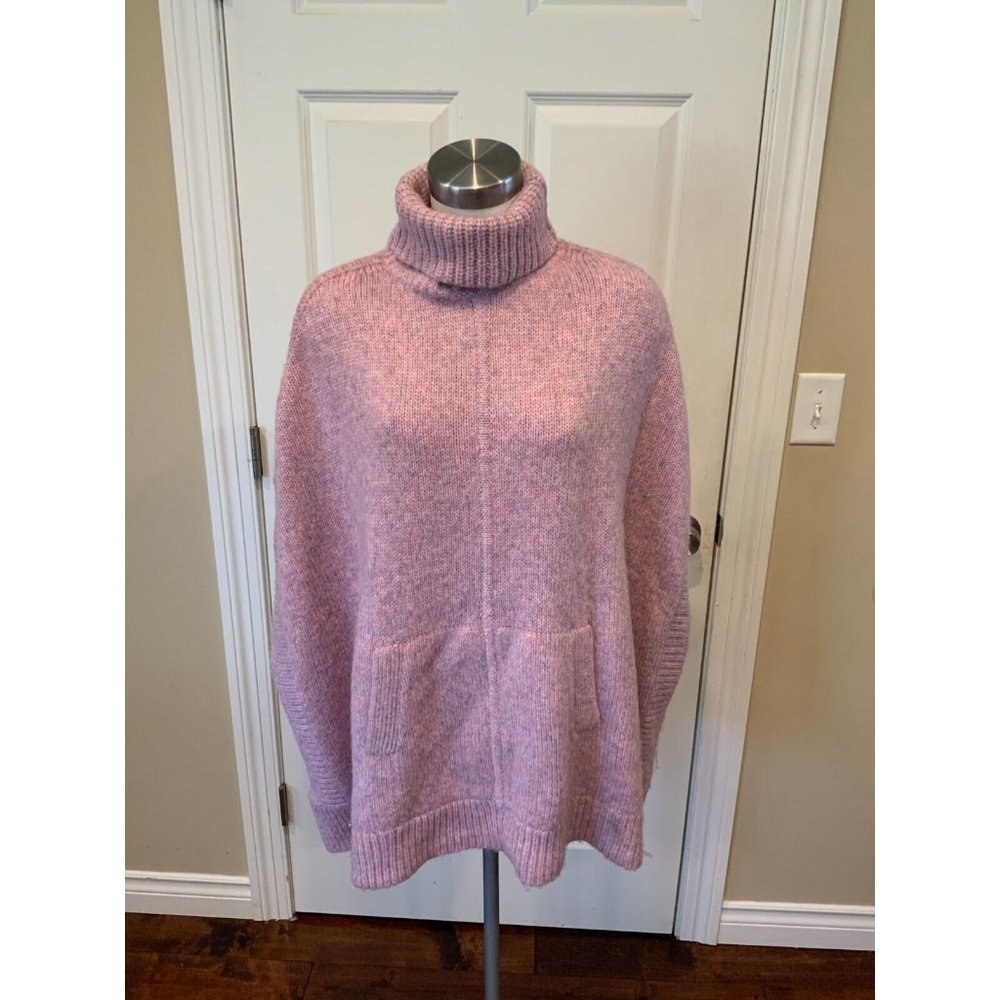 J.Crew Light Purple Wool Blend Turtleneck Poncho, Size XS/Small